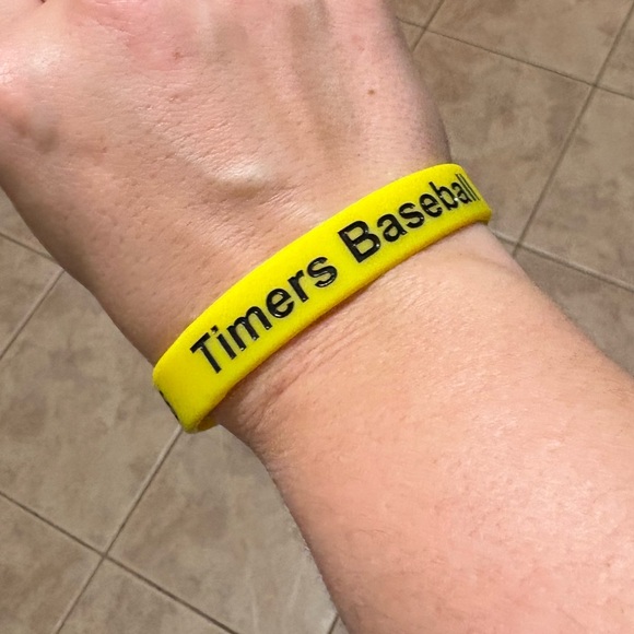 Yellow Timers Baseball Wristband - Picture 2 of 4